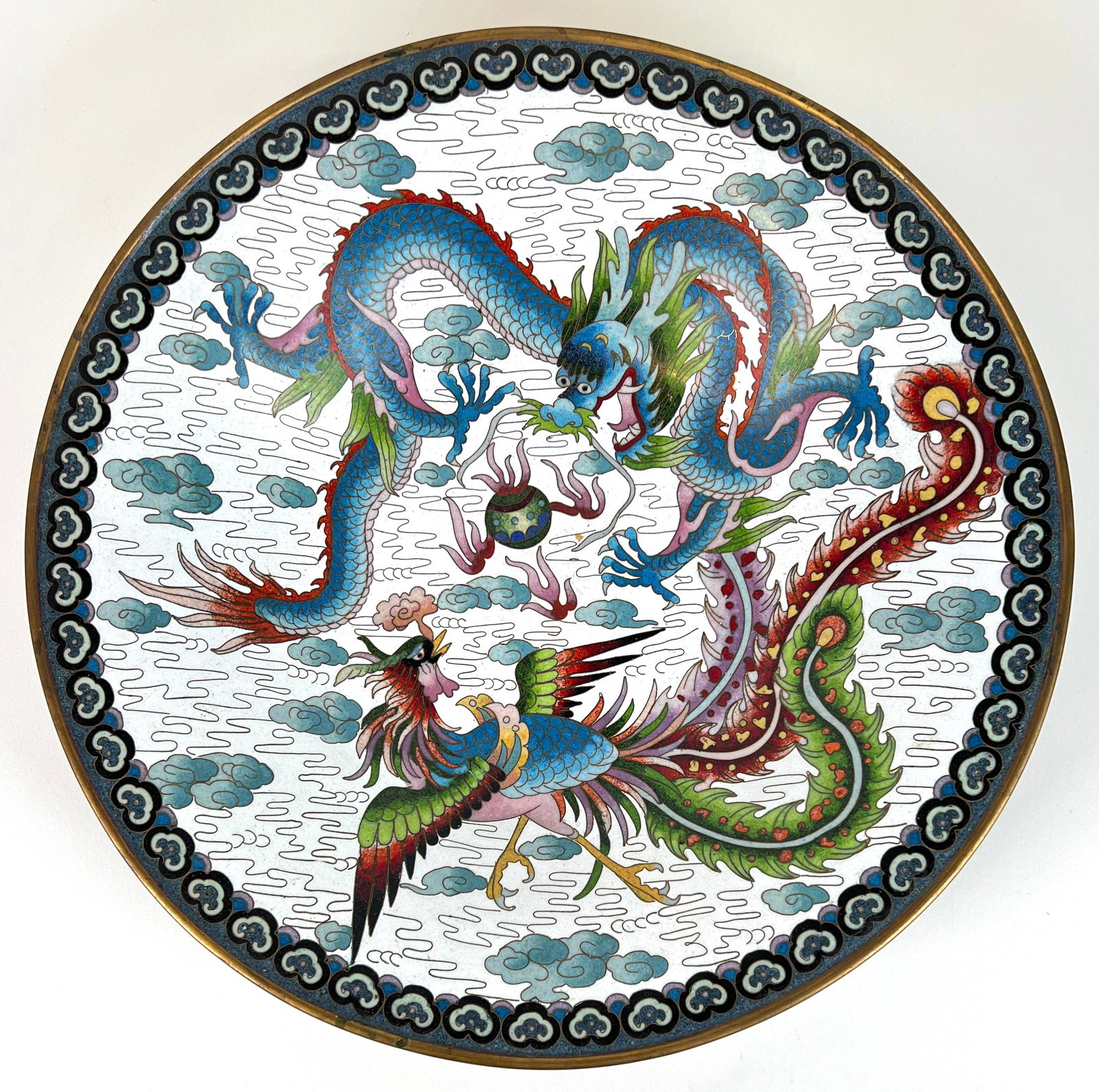 JAPANESE CLOISONNE CHARGER BOWL (1 of 4)