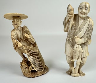 PAIR OF ORGANIC CARVINGS