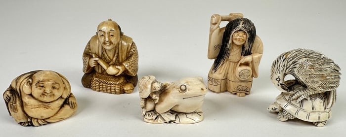 JAPANESE ORGANIC CARVED NETSUKE FIGURES