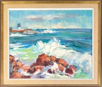 HOFFMAN LIGHTHOUSE SEA SCAPE PAINTING