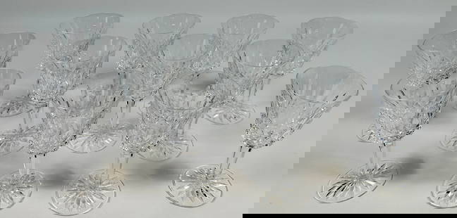 WATERFORD CRYSTAL - LISMORE CLARET STEMS: SET OF 12 WATERFORD LISMORE CLARET. 4.5 OZ., 6". EXCELLENT.