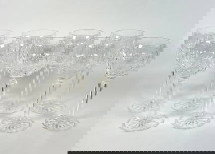 WATERFORD CRYSTAL - LISMORE HOCK STEMMS: SET OF 8 WATERFORD LISMORE STEMPS. 6 OUNCE BALLOON. EXCELLENT. 7.25"