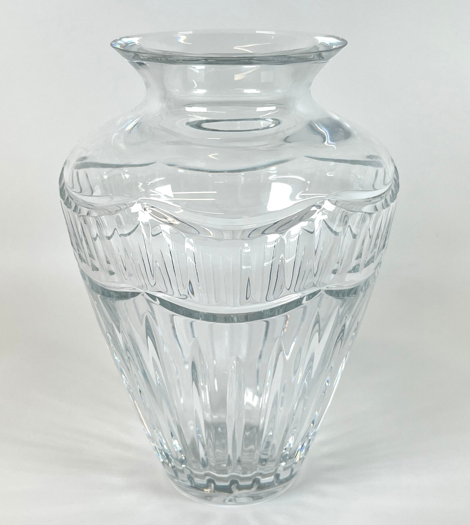 WATERFORD CRYSTAL POMPEII VASE: POMPEII COLLECTION FLORAL VASE. 10"