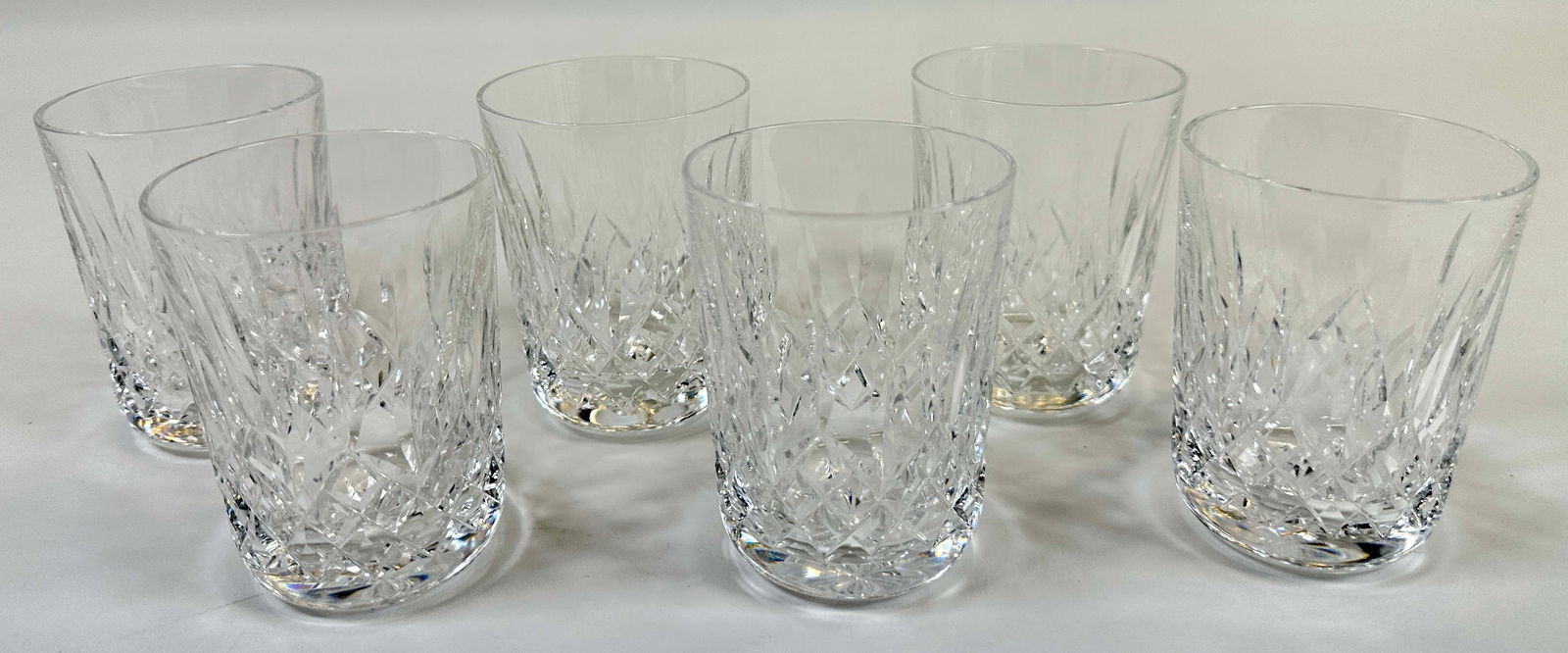 WATERFORD CRYSTAL - LISMORE TUMBLERS: SET OF 6, EXCELLENT. 3.5"