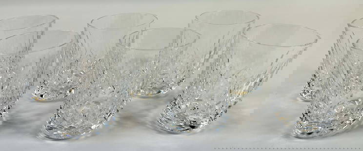 WATERFORD CRYSTAL - LISMORE TUMBLERS: SET OF 6, EXCELLENT. 3.5"