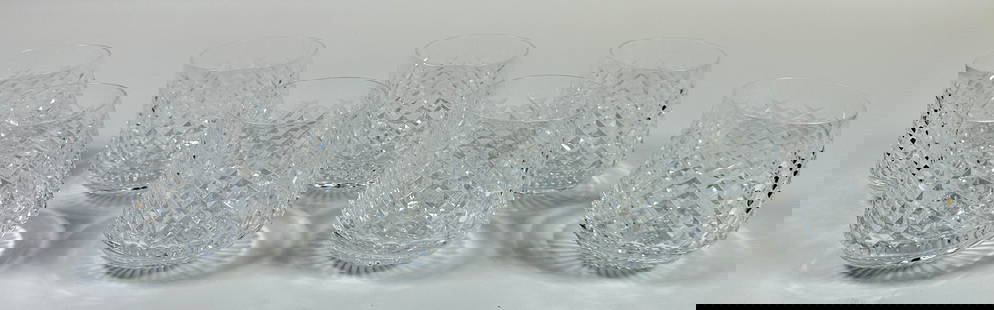 WATERFORD CRYSTAL - ALANA ROLY POLY WHISKEY: SET OF 8, EXCELLENT. ALANA ROLY POLY WHISKEY GLASSES.