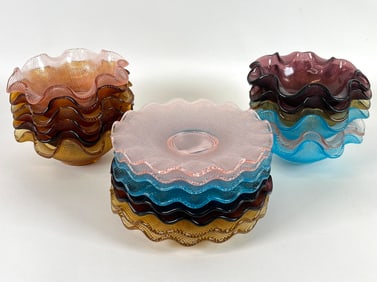 COLONY GLASS WAFFLE DESSERT DISHES