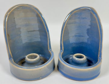 GORDY - GEORGIA ART POTTERY HOODED CHAMBERSTICKS