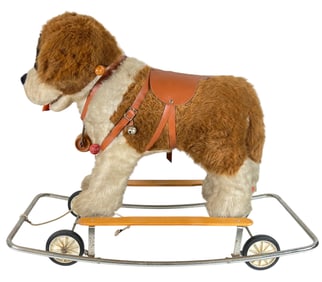 VINTAGE DAKIN TRUDI RIDE ON PLUSH DOG TOY