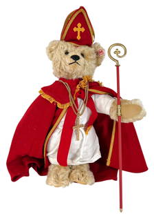 STEIFF 561068 PLUSH TEDDY BEAR: ST. NICHOLAS TEDDY BEAR, 10.5"
