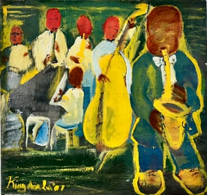 FOLK ART JAZZ ARTIST PAINTING