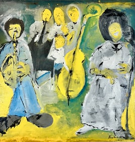 FOLK ART JAZZ ARTIST PAINTING