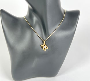 14K GOLD WITH DIAMOND PENDANT NECKLACE