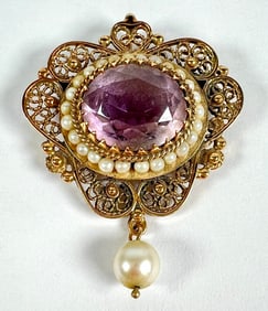14K GOLD PIN - PENDANT SET