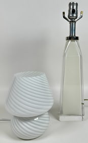 PAIR OF ART GLASS LAMPS