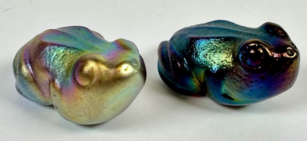ROBERT HELD IRIDESCENT FROG PAPERWEIGHTS