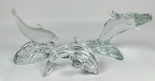 WATERFORD CRYSTAL ART GLASS DOLPHINS