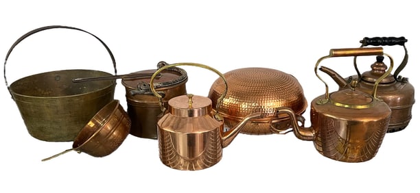 VINTAGE BRASS AND COPPER COOKWARES