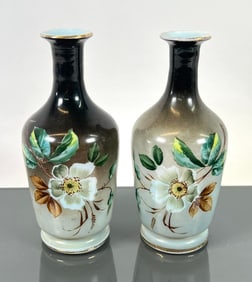 HAND-PAINTED BRISTOL VASES