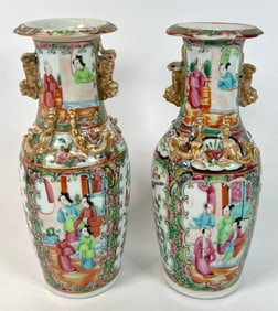 CHINESE CANTON PORCELAIN VASES