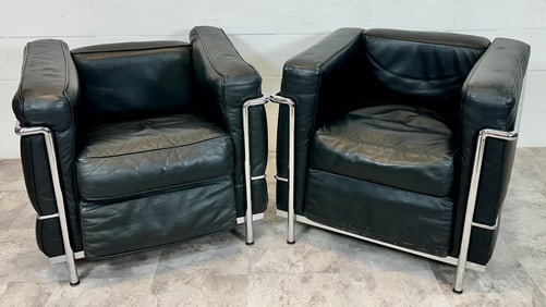 AFTER LE CORBUSIER CASSINA LC2 CHAIRS