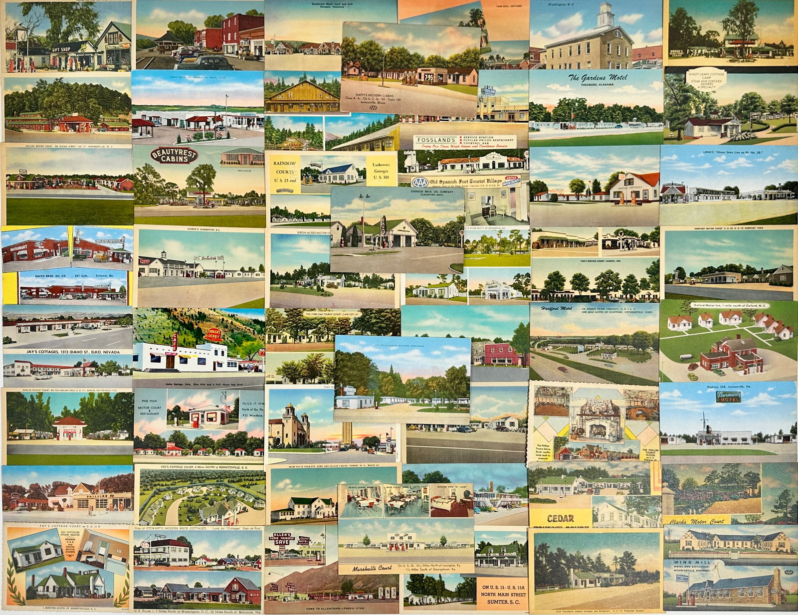 POSTCARD COLLECTION - LINEN GAS STATIONS (1 of 10)