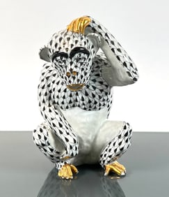HEREND BLACK FISHNET MONKEY