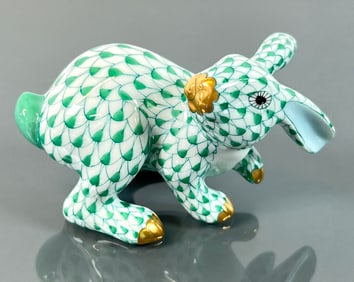 HEREND GREEN FISHNET RABBIT