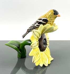 HEREND GOLDFINCH ON SUNFLOWER