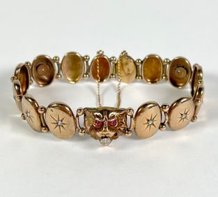 14K GOLD LION MEDALLION BRACELET