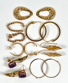 ESTATE GOLD EARRING COLLECTION