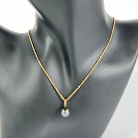 14K GOLD WITH TAHITIAN PEARL PENDANT NECKLACE