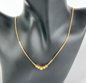 14K GOLD WITH CZ PENDANT NECKLACE
