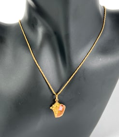 14K GOLD CONCH PEARL PENDANT NECKLACE