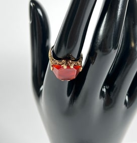 ANTIQUE 14K GOLD CARNELIAN RING