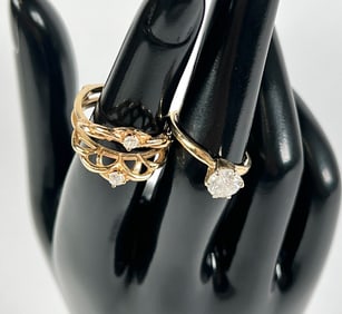 14K GOLD WITH DIAMOND RINGS