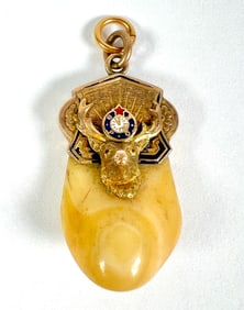 10K GOLD ELK TOOTH PENDANT