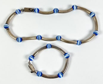 STERLING SILVER WITH CATS EYE JEWELRY