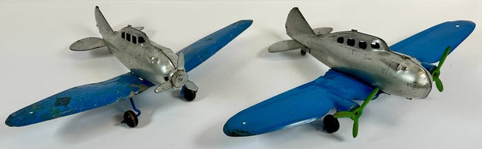 WYANDOTTE (ATTR.) PRESSED STEEL TOY AIRPLANES