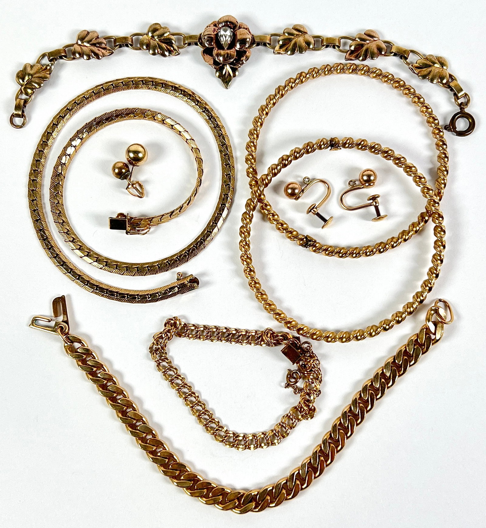 COLLECTION OF GOLD-FILLED JEWELRY: 95 GRAMS TOTAL WEIGHT