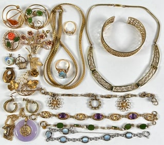 ESTATE COLLECTION OF GOLD FILLED OR PLATED JEWELRY