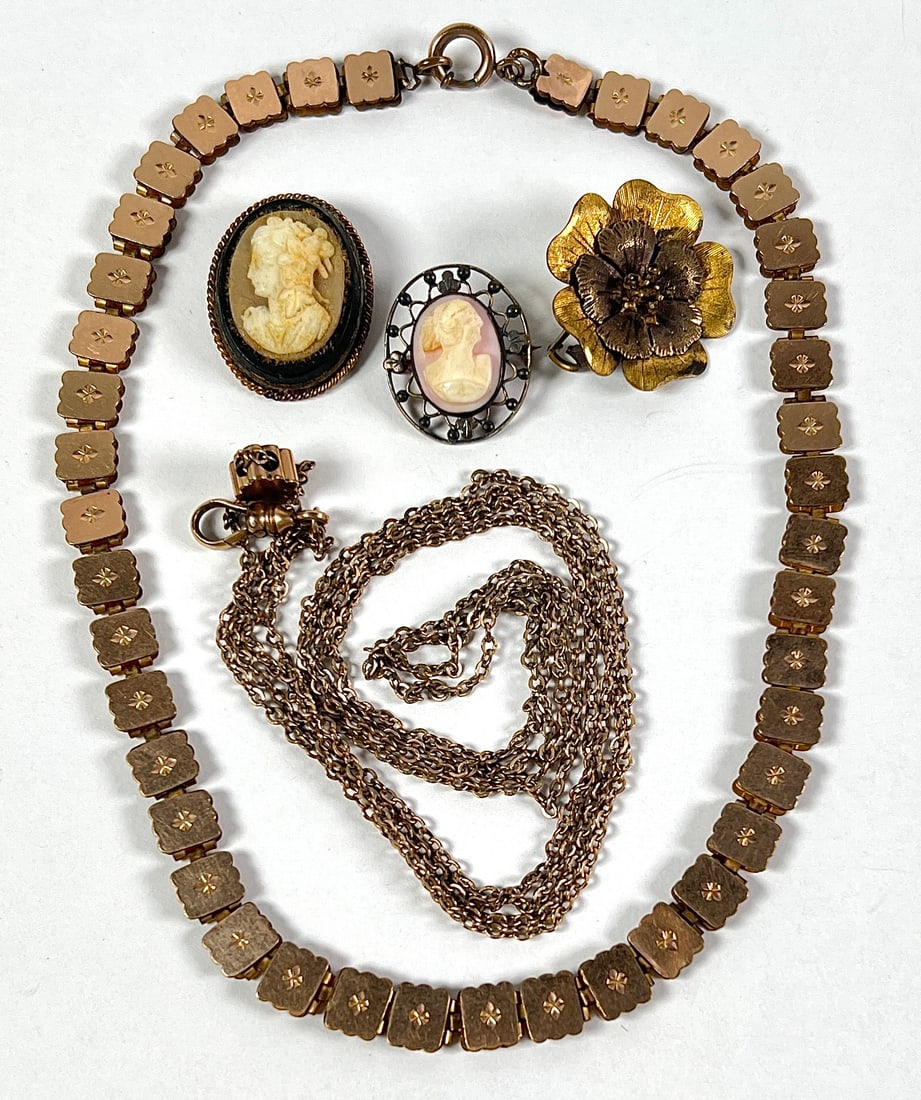 GOLD FILLED JEWELRY COLLECTION: 49 GRAMS TOTAL WEIGHT