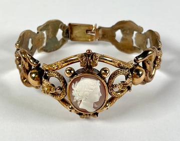 10K GOLD CAMEO BRACELET