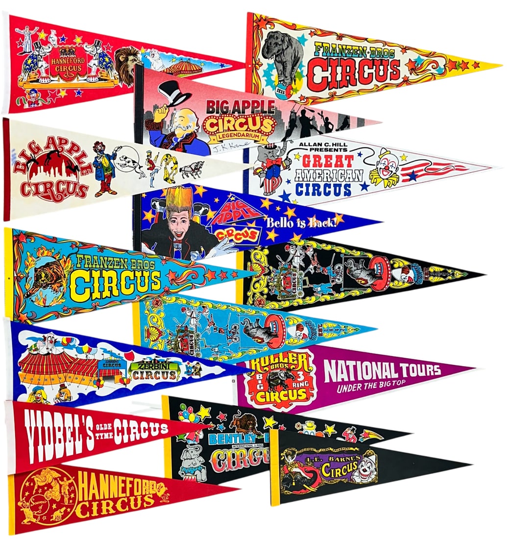 COLLECTION OF SOUVENIR CIRCUS PENNANTS (1 of 5)