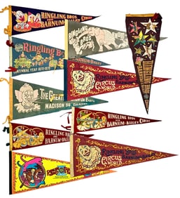 COLLECTION OF RINGLING CIRCUS PENNANTS