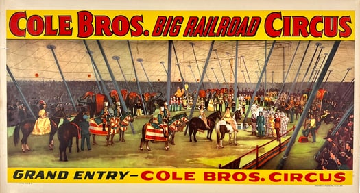 COLE BROS. BIG RAILROAD CIRCUS POSTER