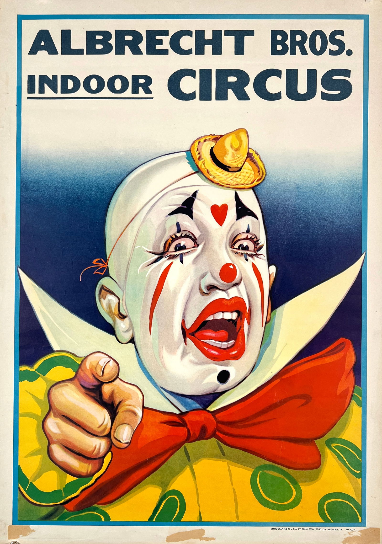ALBRECHT BROS. INDOOR CIRCUS POSTER (1 of 1)