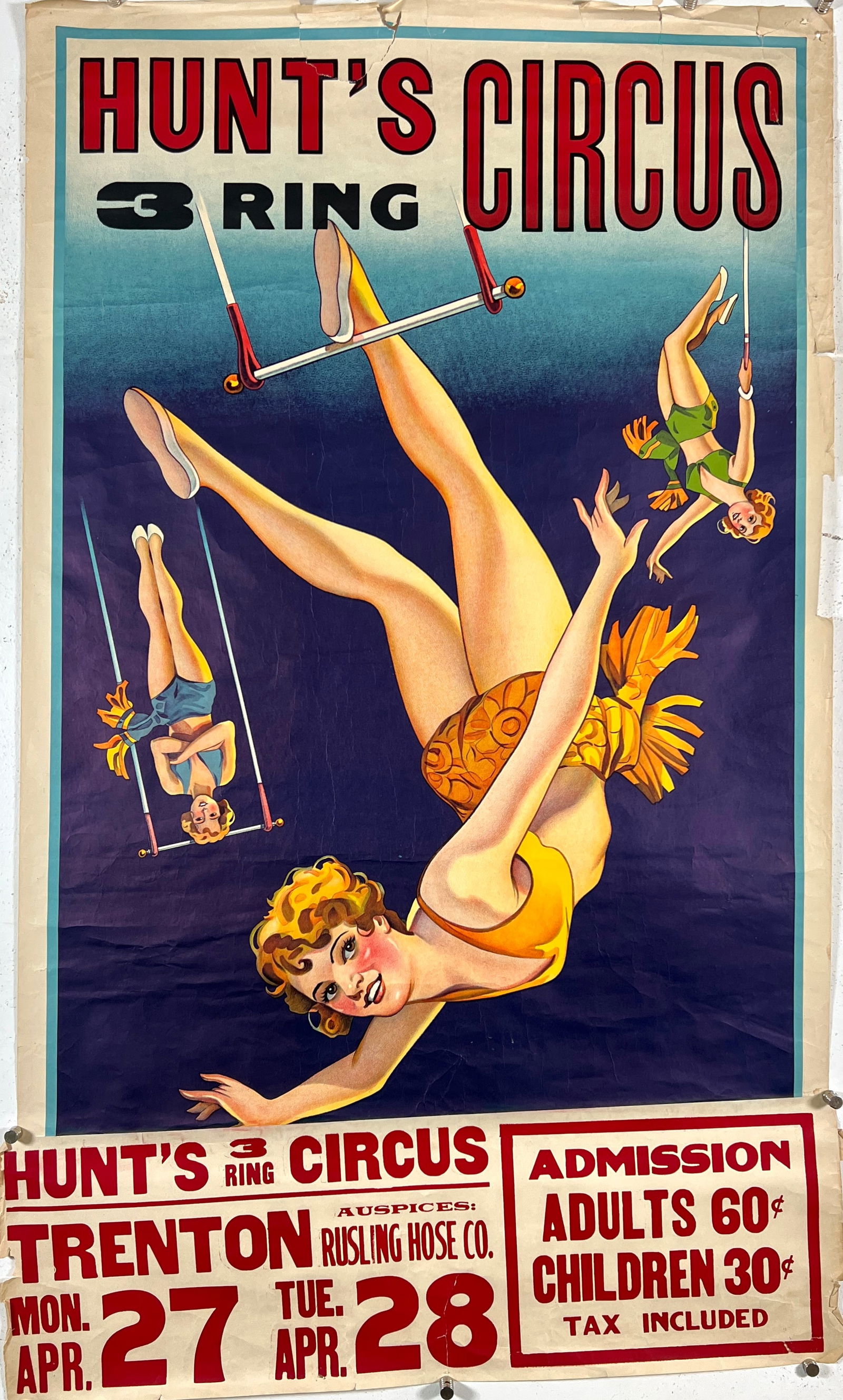 HUNT'S 3 RING CIRCUS POSTER (1 of 1)