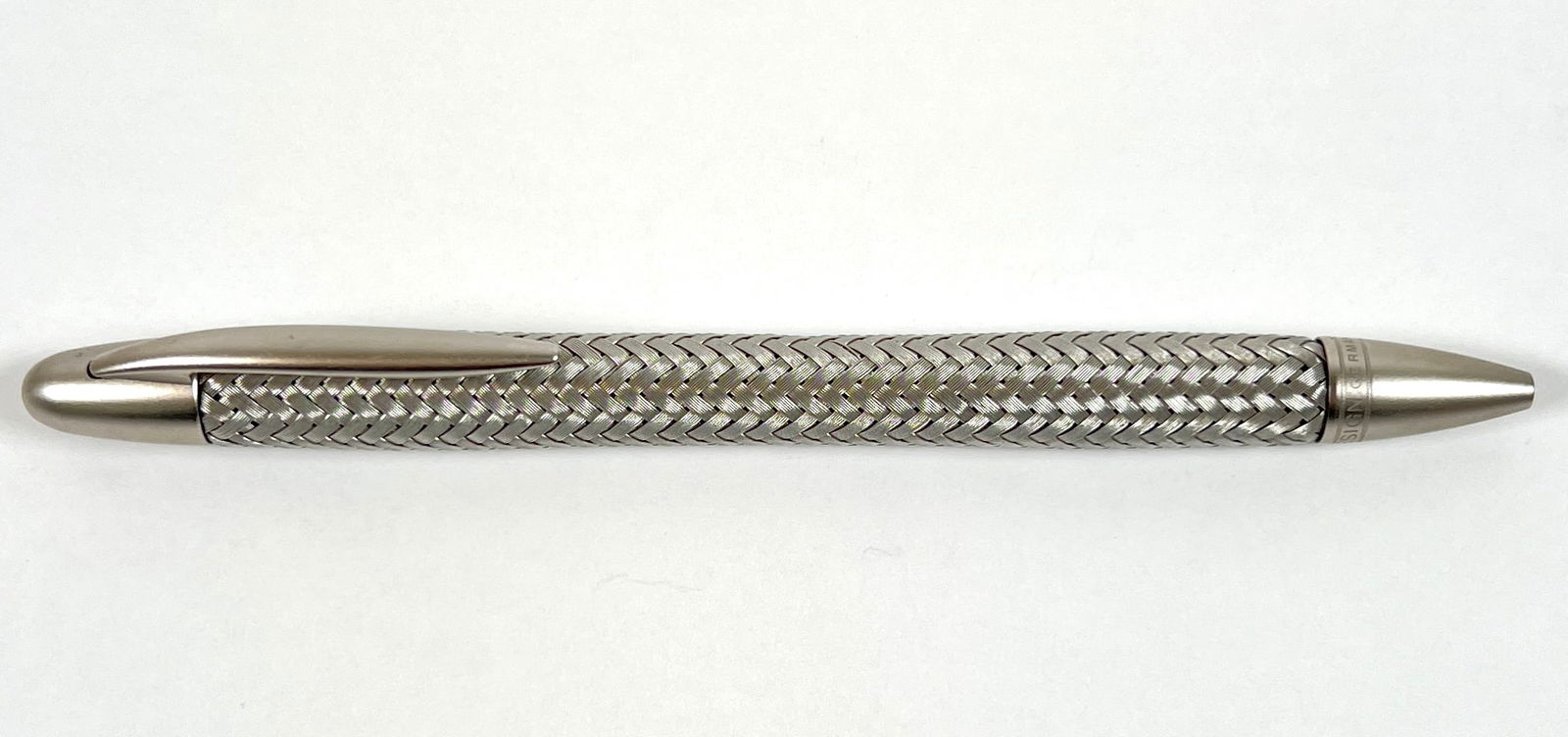 PORSCHE DESIGN TEC FLEX BALLPOINT PEN: FLEXIBLE STAINLESS STEEL MESH DESIGN, CORROSION RESISTANT. EXCELLENT. NO BOX.