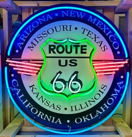 LARGE ROUTE 66 NEON SIGN